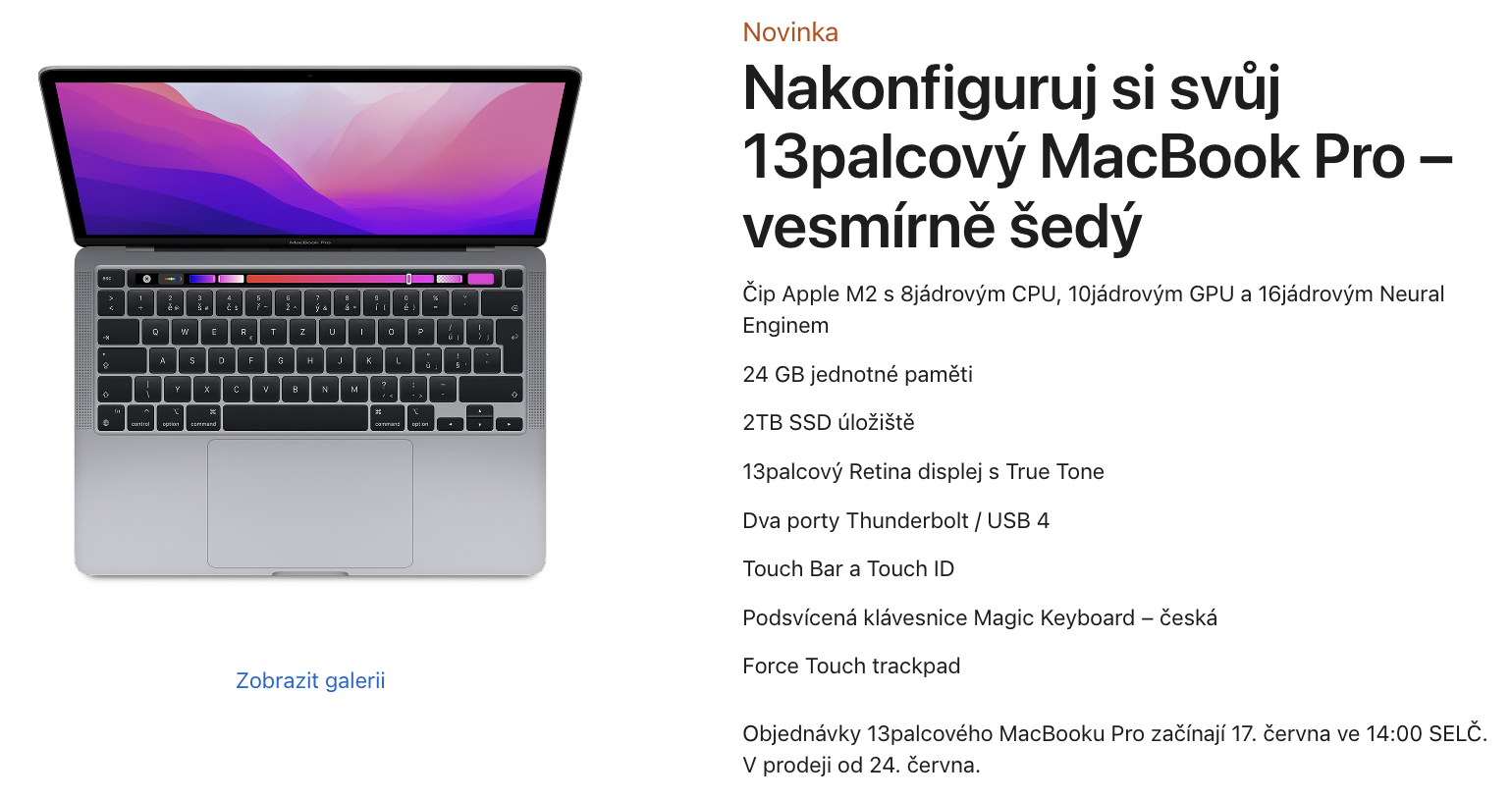 Konfigurace nejvýkonnějšího MacBooku Pro M2 / Apple