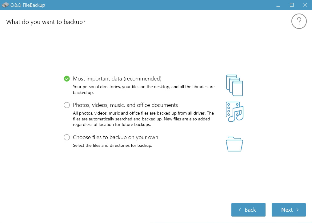 Program O&O FileBackup vám pomůže jednoduše nastavit zálohování obsahu výchozích systémových složek v rámci vašeho uživatelského účtu ve Windows. Sami si ale můžete vybrat i další soubory a složky, které bude aplikace pravidelně zálohovat. | Zdroj: O&O FileBackup