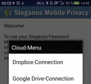 Pro přístup k databázi hesel, synchronizované přes Dropbox, v mobilním zařízení je třeba instalovat si aplikaci Steganos Mobile Privacy pro smartphony a tablety s Androidem či iOS. V nabídce vyvolané klepnutím na tlačítko s ikonou obláčku zvolte »Dropbox-Connection« a po přihlášení k vašemu účtu na Dropboxu aplikaci autorizujte.