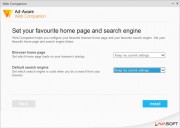 Ad-Aware Web Companion PRO spolupracuje s běžnými internetovými prohlížeči, především s Chromem, Firefoxem či Internet Explorerem. Během instalace vám program nabídne úpravu domovské stránky prohlížeče a výchozího vyhledávače. Pokud jste se svým současným nastavením spokojeni, použijte předvolbu »Keep my current settings«.