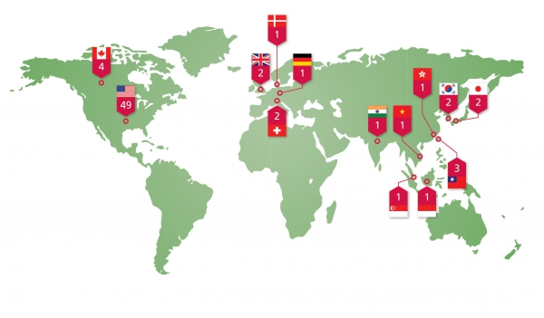 Na mapě počet cíků útoku v jednotlivých zemích světa.