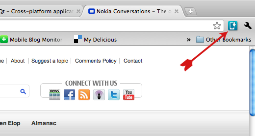 Nokia Drop v prohlížeči Google Chrome
