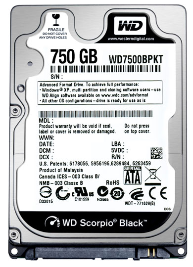 WD Scorpio Black 750 GB