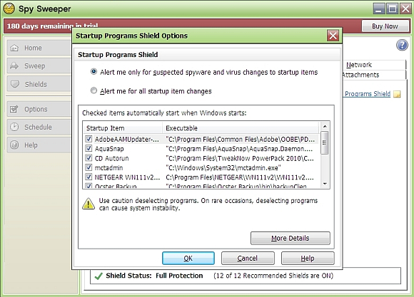Rychlý start: Program umí spravovat i seznam aplikací, spouštěných se startem Windows.