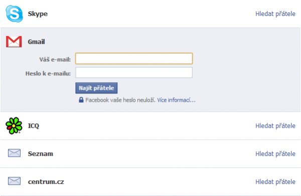 Facebook nabízí najít přátele v jiných službách