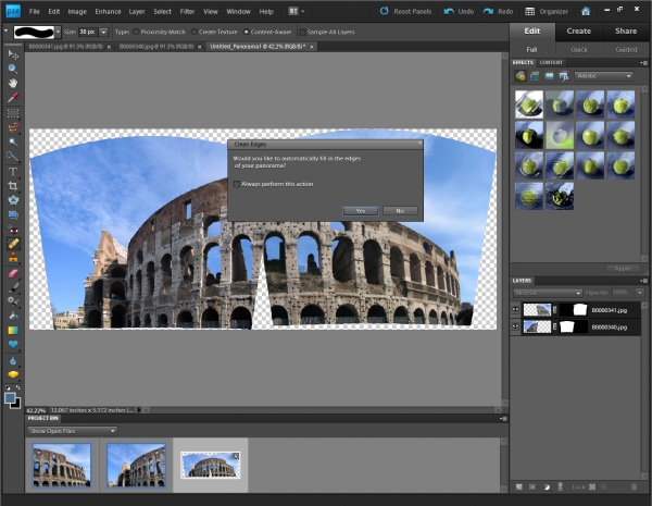 Photoshop Elements 9 - snadnější tvorba panoramat z více snímků. Chybějící části program sám dodělá.
