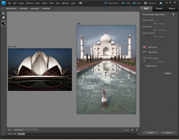 Photoshop Elements 9 - stačí vybrat fotografii a do stejného stylu se předělá i požadovaný snímek.