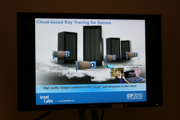 Cloud-based Ray Tracing for Games v představě Intelu – výkonné procesory spočítají scénu a zašlou ji na klienta (například notebook) pro on-line hraní.