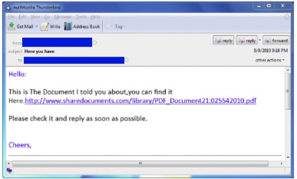PDF v tomto e-mailu ale ve skutečnosti spouští malware...