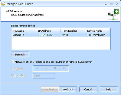 Připojení jednotky: Průvodce na straně klienta si najde server a nabídne jednotku pro připojení.