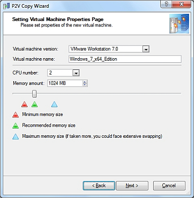 Parametry počítače: Podle typu operačního systému vám Paragon Virtualization Manager 12 Compact doporučí vhodné nastavení, později jej můžete ve VirtualBoxu změnit.