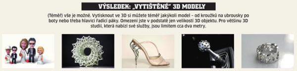 Výsledek: „Vytištěné“ 3D modely